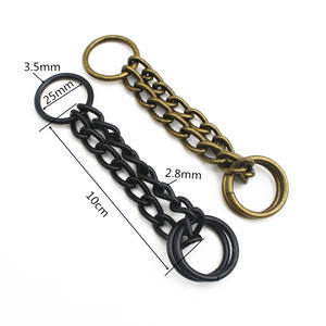 Venta al por mayor de metal hierro negro/latón antiguo martingala media cadena collar gargantilla perro Collar con <span class=keywords><strong>1</strong></span> pulgada 25MM O anillo cadena martingala - Product Image 1