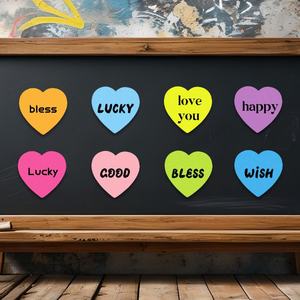 Bon marché Notes autocollantes en forme de coeur de 3x3 pouces Super mignon bloc-notes en papier de couleur vive Promotions adhésives fortes - Product Image 3