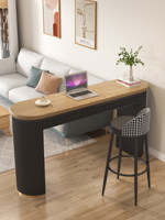 Table de bar murale moderne en bois massif avec chaises, idéale pour les commerces, la maison, les salons de thé, les balcons étroits et rectangulaires
