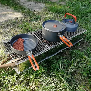 Grelhas de churrasco de aço inoxidável dobrável, portátil oem para cozinha ao ar livre, carvão inoxidável, churrasco, forno para atacado