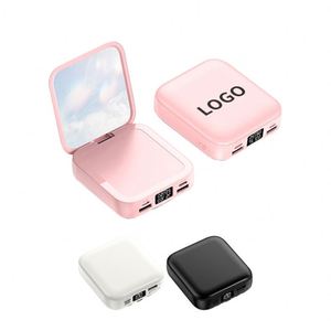 White CCC Certified Power Bank Custom Logo 10000mah Fast Charging <b>Square</b> Shape Mirror Powerbank with Certificate - Product Image 3