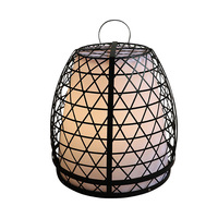 IP54 étanche extérieur jardin lampe noir peint métal lampadaire LED pour Villa cour décoration creux processus lanterne