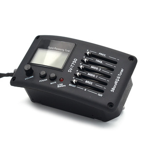 Preamplificador digital para guitarra acústica y <span class=keywords><strong>bajo</strong></span>, afinador de 5 bandas con ecualizador y pastilla de plástico para mejorar el sonido. - Product Image 5