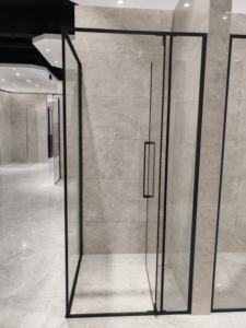 الحمام الأوروبي غرفة الاستحمام المفصلي الأسود مع مقبض طويل - Product Image 4