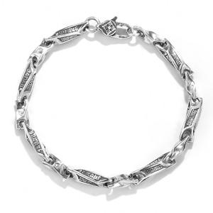Pulsera y Collar de Plata de Ley S925 al por Mayor para Hombre, Estilo Retro, con Mantra <span class=keywords><strong>Om</strong></span> Mani <span class=keywords><strong>Padme</strong></span> Hum, Joyería Punk Rock Hiphop - Product Image 1