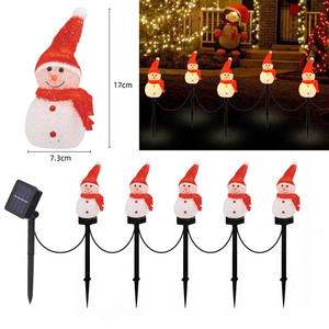 Lampe LED d'extérieur étanche IP44 à insérer au sol, bonhomme de neige, fonctionnant sur piles, en plastique ABS, blanc chaud, décoration de Noël pour cour - Product Image 2