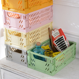 <b>Foldable</b> Plastic Storage <b>Basket</b> Rectangle Eco-Friendly Makeup Storage Household Daily Necessities Box - Product Image 4