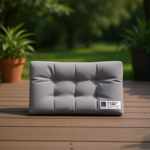 Coussin d'extérieur en tissu gris 47,2x15,7x4,7 pouces, matelassé et confortable pour l'extérieur - Product Image 2