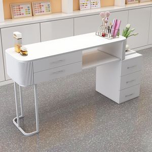 Durable Modern Wood Beauty Nail Equipment Manicure Table White with Drawers for Beauty Salon - Product Image 3