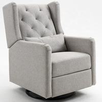 Fauteuil inclinable pivotant et extensible moderne personnalisé en microfibre pour salon, idéal pour l'allaitement, avec structure métallique – Offre Spéciale