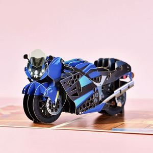 Carte de vœux 3D en papier découpé au laser, moto, avec enveloppe - Product Image 2