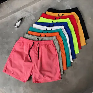 Wholesale Stock Beach Shorts Polyester Running Shorts Swimwear Shorts 2023 Custom Logo Embroidered for Men Light Casual Woven