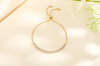 Pulseras de Lujo para Mujer, Pequeñas, Transparentes, Blancas, Cuadradas, con Incrustaciones, Chapadas en Oro de 18K, Accesorios de Joyería