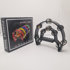 Pandereta de mano de doble fila, jingles de Metal, tambor de percusión Musical de plástico de mano, campana de mano de media luna para adultos y niños KTV - Product Image 6
