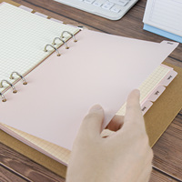 11 pièces de séparateurs de classeur A5 en PP rose, à 6 anneaux, avec 6 onglets latéraux et 5 onglets supérieurs, protège-pages en plastique rechargeables pour carnet et agenda