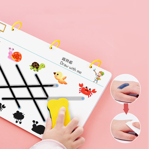 Stylo de contrôle pour enfants, ensemble d'entraînement, <span class=keywords><strong>dessin</strong></span>, écriture, apprentissage, réutilisable, effaçable, copie, stylo, carte d'entraînement, livre pour - Product Image 5