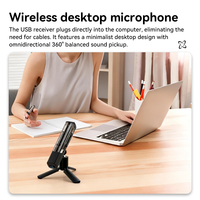 Microphone sans fil transformable Mini-P Al tout-en-un avec réduction de bruit profonde, utilisable pendant la charge pour la diffusion en direct en extérieur