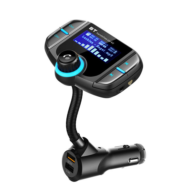 Audio Car Mp3 Player Wireless in Car FM Modulator Handsfree Car Kit QC3.0 Support TF USB AUX BT FM Transmitter