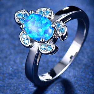 925 Sterling Silver Red Zircon Birthstone Wedding <strong>Ring</strong> CZ Pear Cut Blue White Fire Opal <strong>Frog</strong> <strong>Rings</strong> for Women - Product Image 6