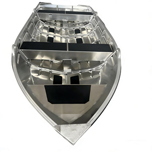 Bateau de pêche et de <span class=keywords><strong>chasse</strong></span> en aluminium de 18 pieds, bateau à fond plat avec moteur hors-bord, activité nautique en plein air - Product Image 4