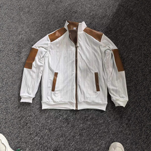 Chaqueta de <span class=keywords><strong>hombre</strong></span> con bloques de color, forro polar, cremallera completa, cuello alto, abrigo informal cálido para invierno y otoño, con logo personalizado, ropa exterior oversize al por mayor - Product Image 4