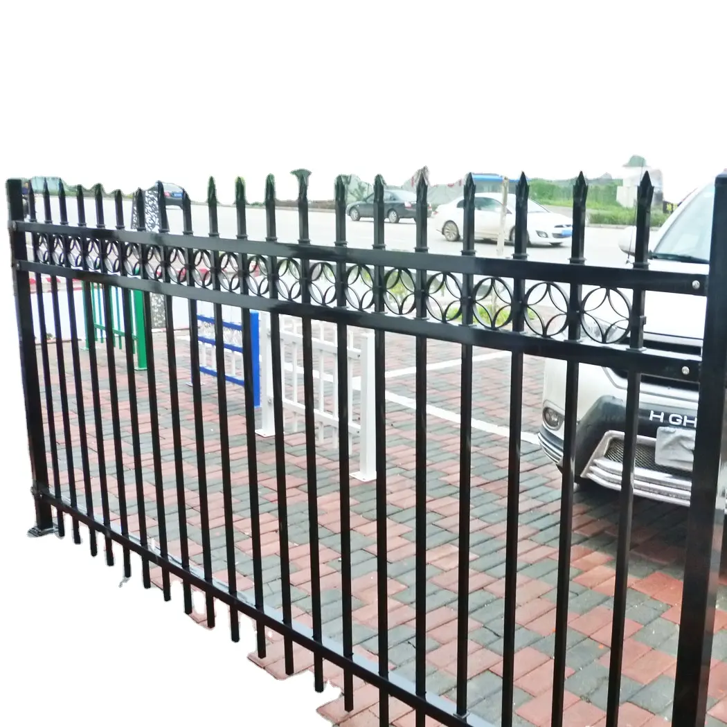 Декоративный современный садовый кованый железный забор коммерческого класса, ограждение из цинковой стали