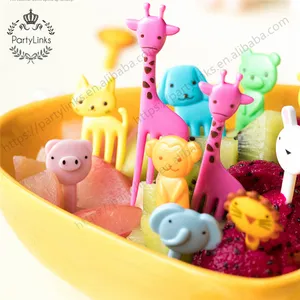 Animal Farm Fruit Fork Cartoon Children Snack Cake Dessert Food Fruit Pick Toothpick Bento Lunches Party Supplies Decorations