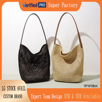 Sac à bandoulière de luxe en cuir de vachette tressé pour femme, fourre-tout spacieux et léger pour le quotidien, sac à main personnalisable avec logo d'usine