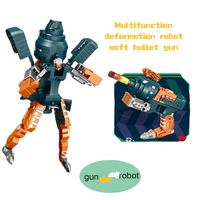 PANDAS DIY Transform Robot Block Set Multifunktions 4-in-1 Soft Bullet Gun Deformation Action figur Schieß spiel Spielzeug für Jungen