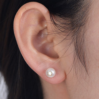 Boucles d'oreilles polyvalentes en argent sterling S925 de luxe léger rétro français chapeau de fleur en forme d'étoile à cinq branches perle naturelle