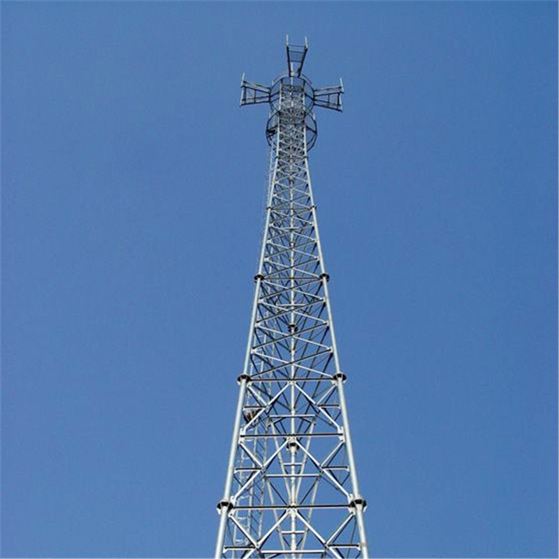 Communication Lattice telecom tower 3 Legs Galvanized Steel Tube Self Support 6
