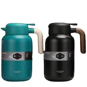 1300ml/2000ml battery powered temperature display insulated stainless steel tea water kettle coffee pot with infuser