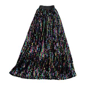 Printemps automne <span class=keywords><strong>taille</strong></span> <span class=keywords><strong>élastique</strong></span> mince sur le genou une ligne <span class=keywords><strong>jupe</strong></span> mode paillettes scintillantes grande <span class=keywords><strong>jupe</strong></span> balançoire - Product Image 1