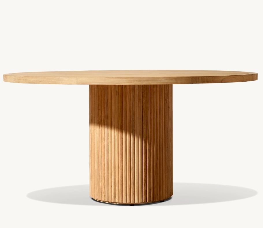 2024 Byron Teak Round Dining Table Outdoor Teak Wood Combination Table And Chair