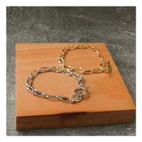 Chris april Bague Connectée Bracelet Argent Sterling Plaqué Or Paperclip Bracelets Chaîne Noeud