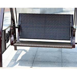 Sillón Columpio de Lujo para Exteriores, Juego de Columpios de Ratán, <span class=keywords><strong>Hamaca</strong></span> Plana, Columpio de Jardín de 2 Plazas, Resistente al Agua - Product Image 6