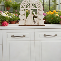 Artisanat en bois romantique écologique pour la décoration intérieure Ornements de bureau Signes muraux d'anniversaire de mariage Boîtes en bois faites à la main incluses