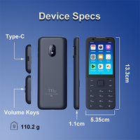 TIQ Mini M5s, double SIM populaire, 4 Go + 64 Go, livraison gratuite, prix de gros, bouton intelligent et écran tactile, téléphone Google Android 13