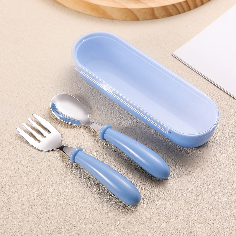 Coffret fourchette et cuillère bleu