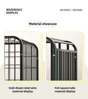 Cage à chien intérieure anti-impact en métal sur mesure, tube en acier épaissi, taille personnalisée, cage pour animaux de compagnie bon marché