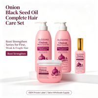 Paket Perawatan Rambut OEM Bulk Onion, Shampoo dan Kondisioner, Perawatan Rambut Sehari-hari, Menutrisi, Menghaluskan untuk Rambut Tipis, Hotel