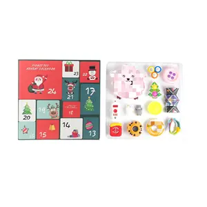 Wholesale Bubble Toy Set Figet Toys Pack Kit Christmas Sensory 2021 Fidget Advent Calender 12 Days Dimple Fidget Advent Calendar