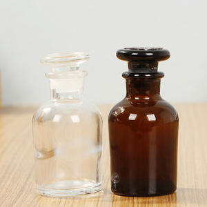 Bouteille en verre de laboratoire à large ouverture de 16 oz (500 ml) avec bouchon en verre et étiquette personnalisable - Product Image 5