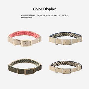 Tay Dệt Tinh Khiết Nylon Con Chó Cổ Áo <span class=keywords><strong>Ribbon</strong></span> Trang Trí Cross-Biên Giới Vật Nuôi Dây Xích Cho Vừa Lớn Chó Mô Hình Rắn Con Chó Đi Bộ Cổ Áo - Product Image 2