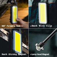 Lampe de travail magnétique rechargeable 500 lumens, lampe d'inspection COB, col de cygne flexible, lampe de réparation LED pour mécanicien, garage, atelier