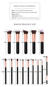 Pincel de maquillaje de cara completa, brochas de maquillaje de primera calidad, base sintética en polvo, corrector, sombras de ojos, conjunto de brochas de maquillaje con logotipo, 14 Uds. - Product Image 2