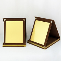 Plaque de certification en bois avec impression personnalisée, velours brun, plaque plaquée aluminium doré MH-T228
