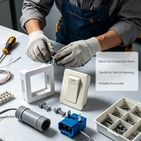Boîtier de connecteur de commutateur électrique moulé par injection, pièces personnalisées en plastique pour panneau de prise et manchon de câble à boucle