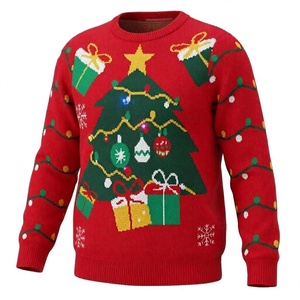 Joydressing Red <strong>Christmas</strong> Knit Sweater Crew Neck Long Sleeve Pullover Tree Gift Pattern Casual Holiday <strong>Jumper</strong> for Women - Product Image 1