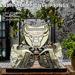 <span class=keywords><strong>Ensemble</strong></span> de bagues de championnat de <span class=keywords><strong>basket</strong></span>-ball Chicago en argent plaqué argent classique en alliage de zircon personnalisé, boîte cadeau d'exposition, Kobe Bryant <span class=keywords><strong>Jordan</strong></span> pour - Product Image 2